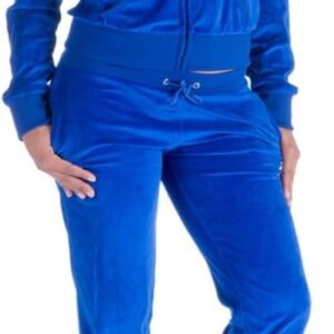 LeeHanTon Womens Jogging Suits Sets Running Velour Outfit Zipper Warm Up 2 Pieces Hoodie and Pant Tracksuit
