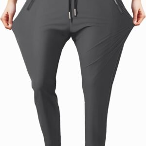 Women’s Outdoor Hiking Pants Lightweight Comfortable Breathable Quick Dry Stretchy Running Athletic Pants with Zipper Pocket