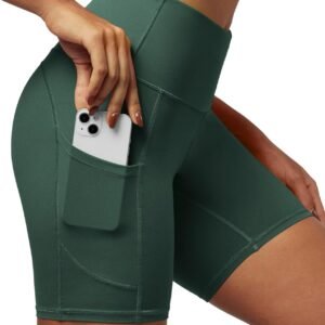 IUGA Biker Shorts Women 6″ Tummy Control Workout Shorts Women with Pockets High Waisted Yoga Running Gym Spandex Compression