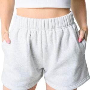 Kamo Fitness CozyTec Sweat Shorts Women High Waisted Lounge Comfy Casual Cotton Shorts with Pockets
