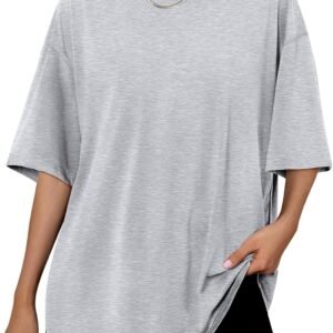 Trendy Queen Womens Oversized Summer T Shirts Fashion Workout Plus Size Tops Short Sleeve Beach Vacation Gym Clothes 2025