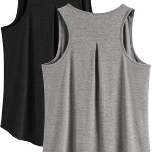 PINSPARK Workout Tops for Women Racerback Tank Top Pack Sleeveless Athletic Running Tops Loose Gym Shirt Quick Dry Yoga Tank
