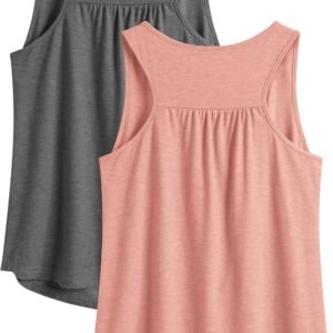 PINSPARK Workout Tank Tops for Women Racerback Loose Fit Yoga Top Sleeveless Gym Shirt Running Athletic Tanks Pack S-3XL