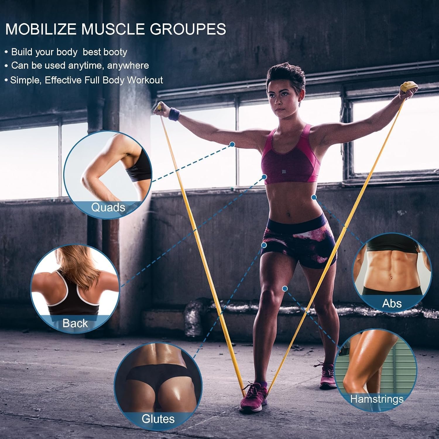 Lianjindun 5 Pcs Professional Resistance Bands. Latex-Free, Elastic Band, Work Out Bands, Stretch Bands for Working Out Women or Men, Exercise Bands Set for Physical Therapy, Yoga, Pilates - Image 6