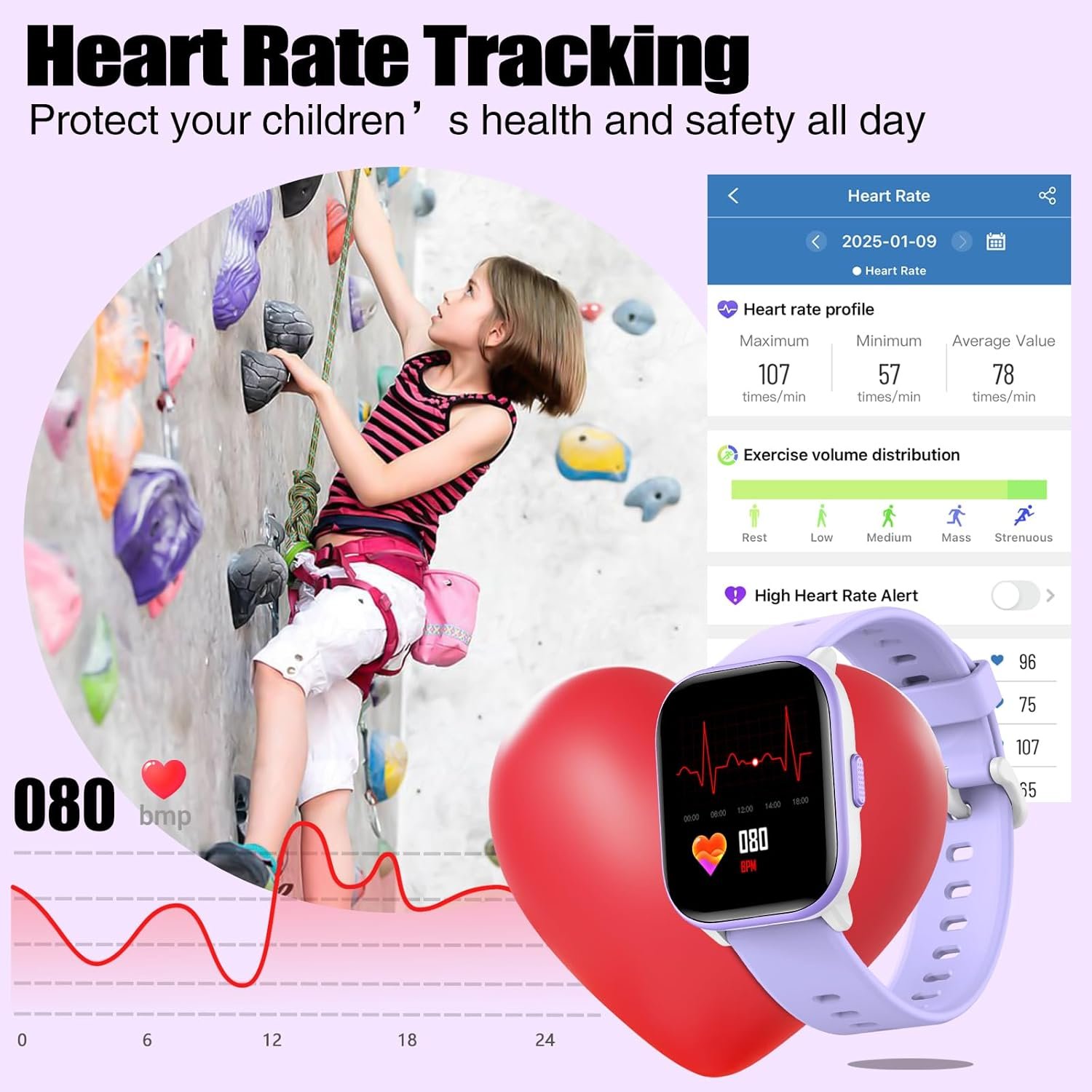 meoonley Kids Watch for Girls Boys with IP68 Waterproof, Girls Watch with 19 Sports Modes, Sleep Tracking, Pedometer, Stopwatch, Kids Activity Tracker, Birthday Gifts for Girls Age 6-15 Years Old - Image 7