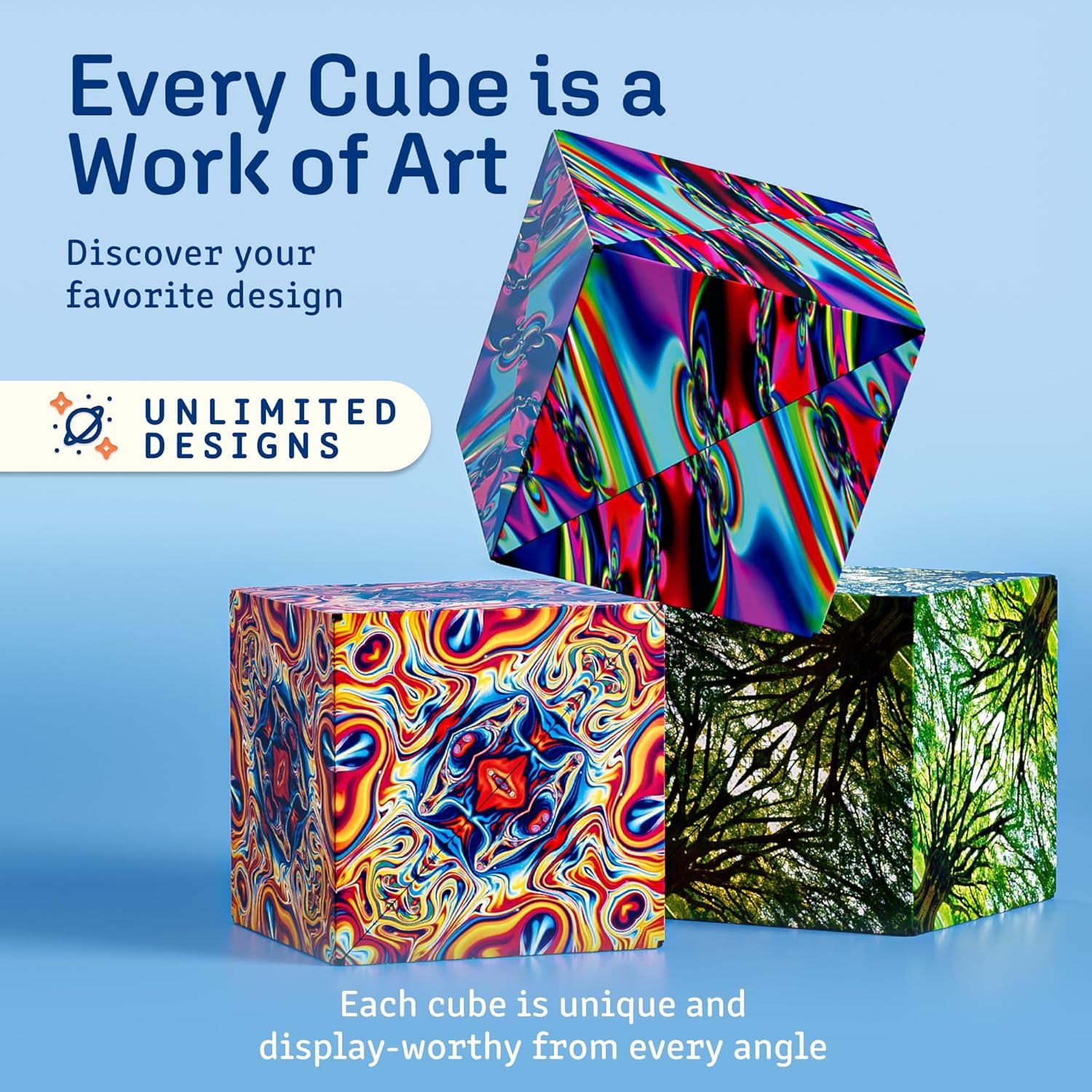 Shashibo Shape Shifting Box - Award-Winning STEM Fidget Toy with Ultra Strong Magnets - Puzzle Cube Transforms Into 100+ Shapes, Perfect Sensory Gift for Kids, Teens, and Adults (Spaced Out) - Image 9