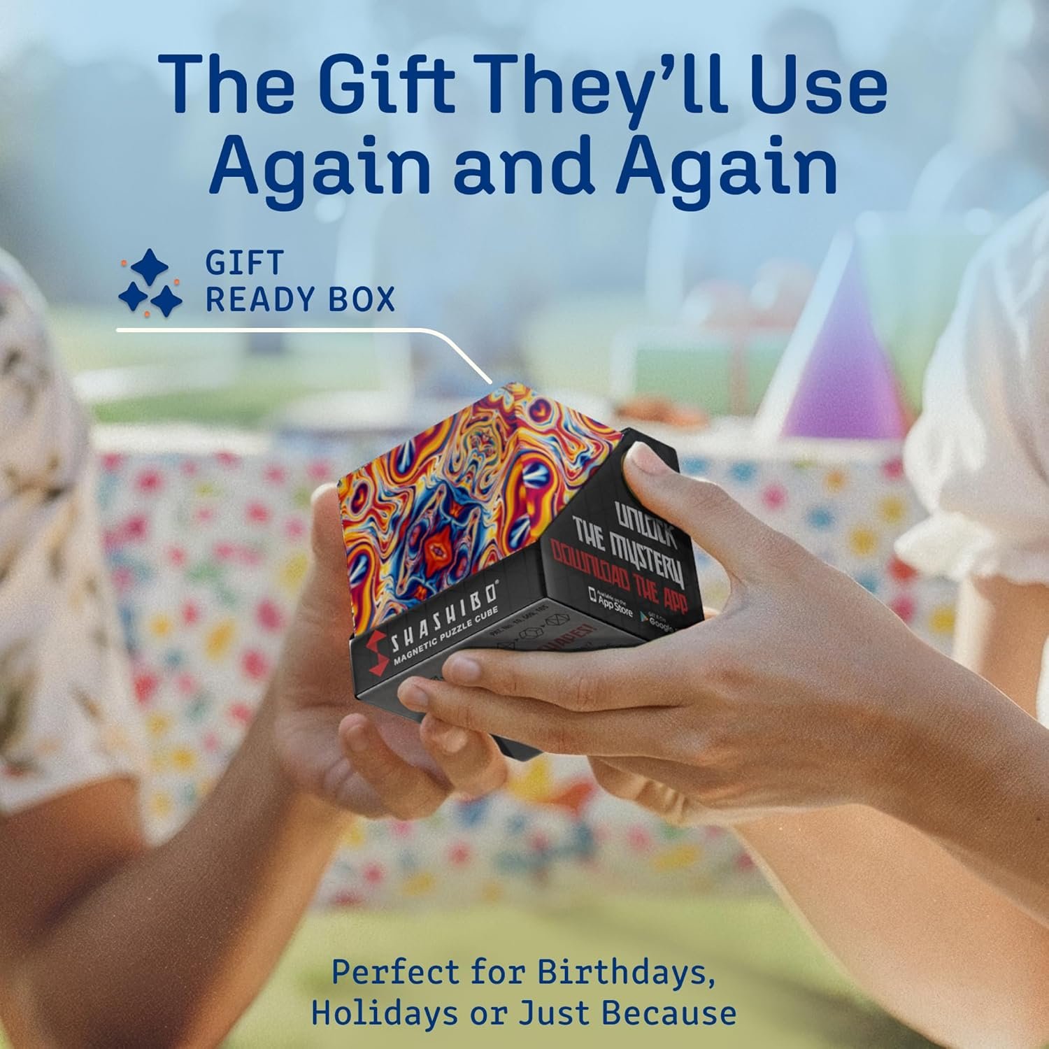 Shashibo Shape Shifting Box - Award-Winning STEM Fidget Toy with Ultra Strong Magnets - Puzzle Cube Transforms Into 100+ Shapes, Perfect Sensory Gift for Kids, Teens, and Adults (Spaced Out) - Image 8