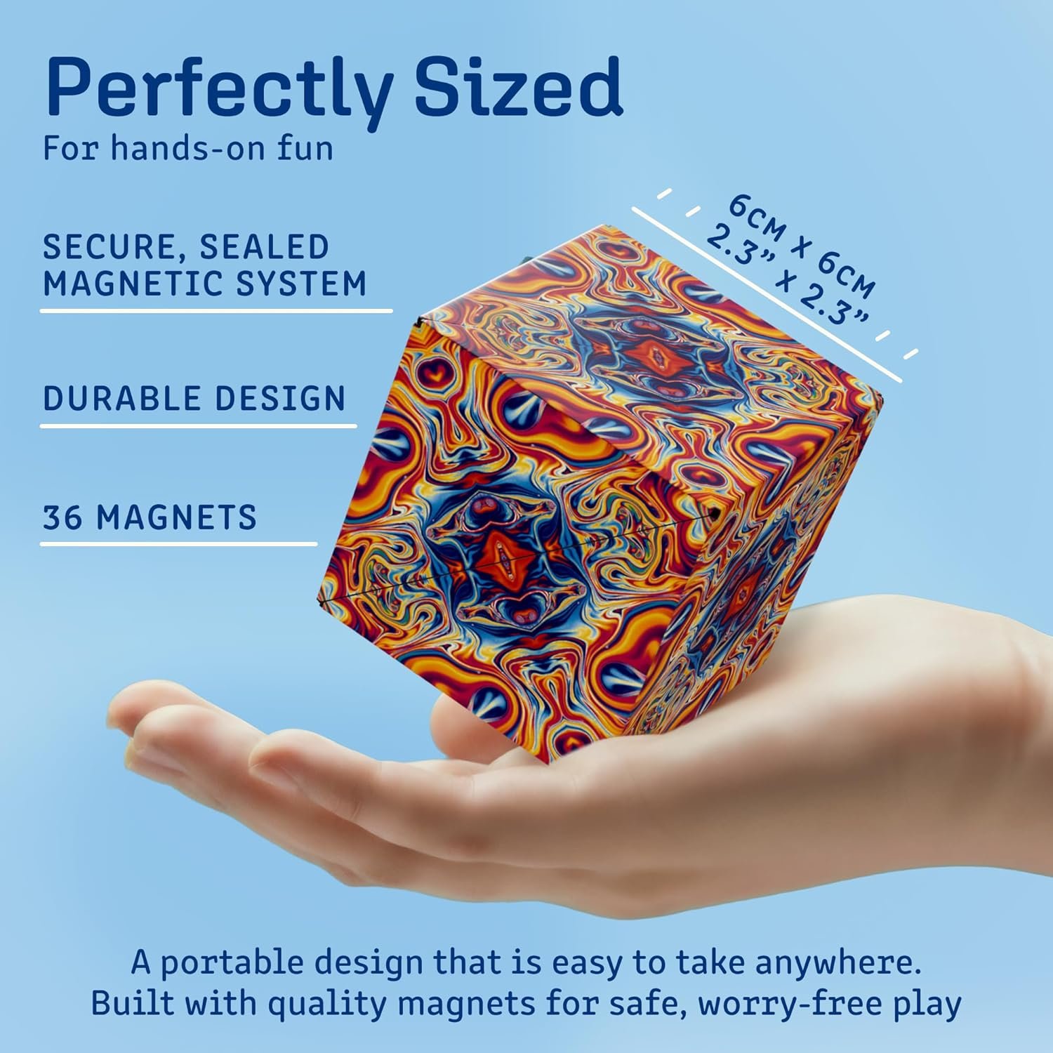 Shashibo Shape Shifting Box - Award-Winning STEM Fidget Toy with Ultra Strong Magnets - Puzzle Cube Transforms Into 100+ Shapes, Perfect Sensory Gift for Kids, Teens, and Adults (Spaced Out) - Image 6
