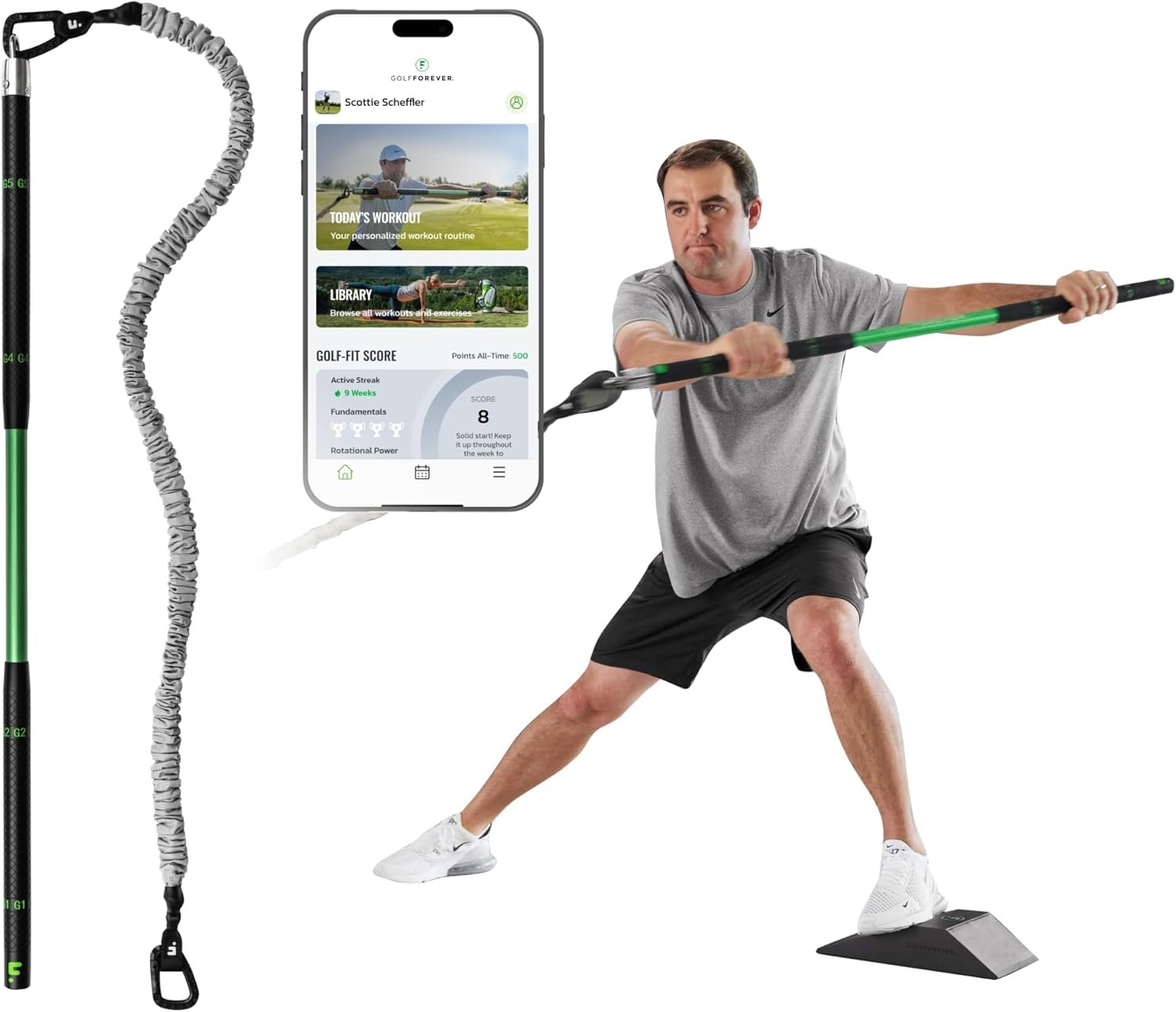 GolfForever Swing Trainer – Golf Fitness & Training System for Strength, Flexibility & Swing Power – Includes Membership & Premium Training Bar for Golf-Specific Workouts - Image 2