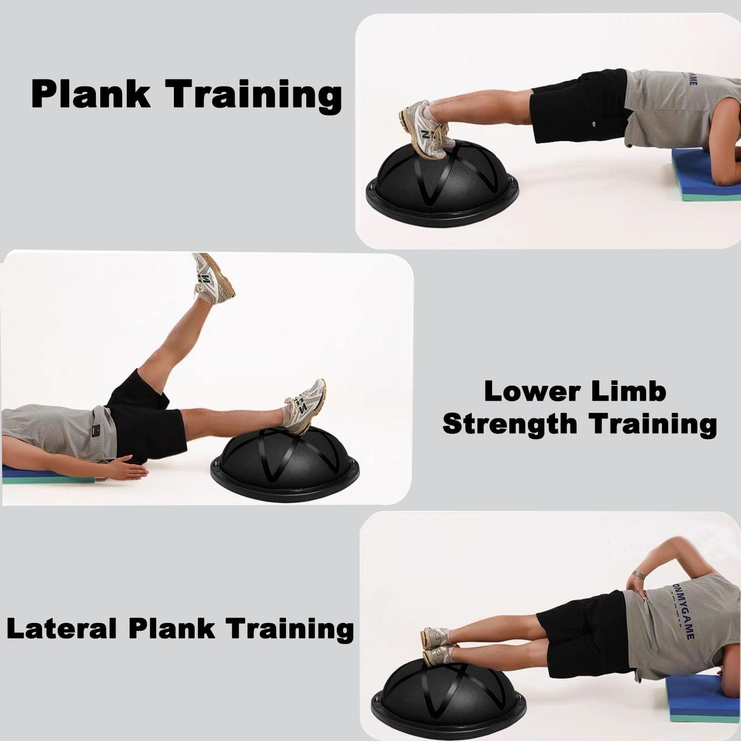 Half Exercise Ball Trainer-Balance Ball | Core Ball for Exercise-Balance Ball Trainer,Therapy Ball,Full Body Medicine Workout and Yoga&Pilates - for Home Gym Workouts (23In), Black - Image 9