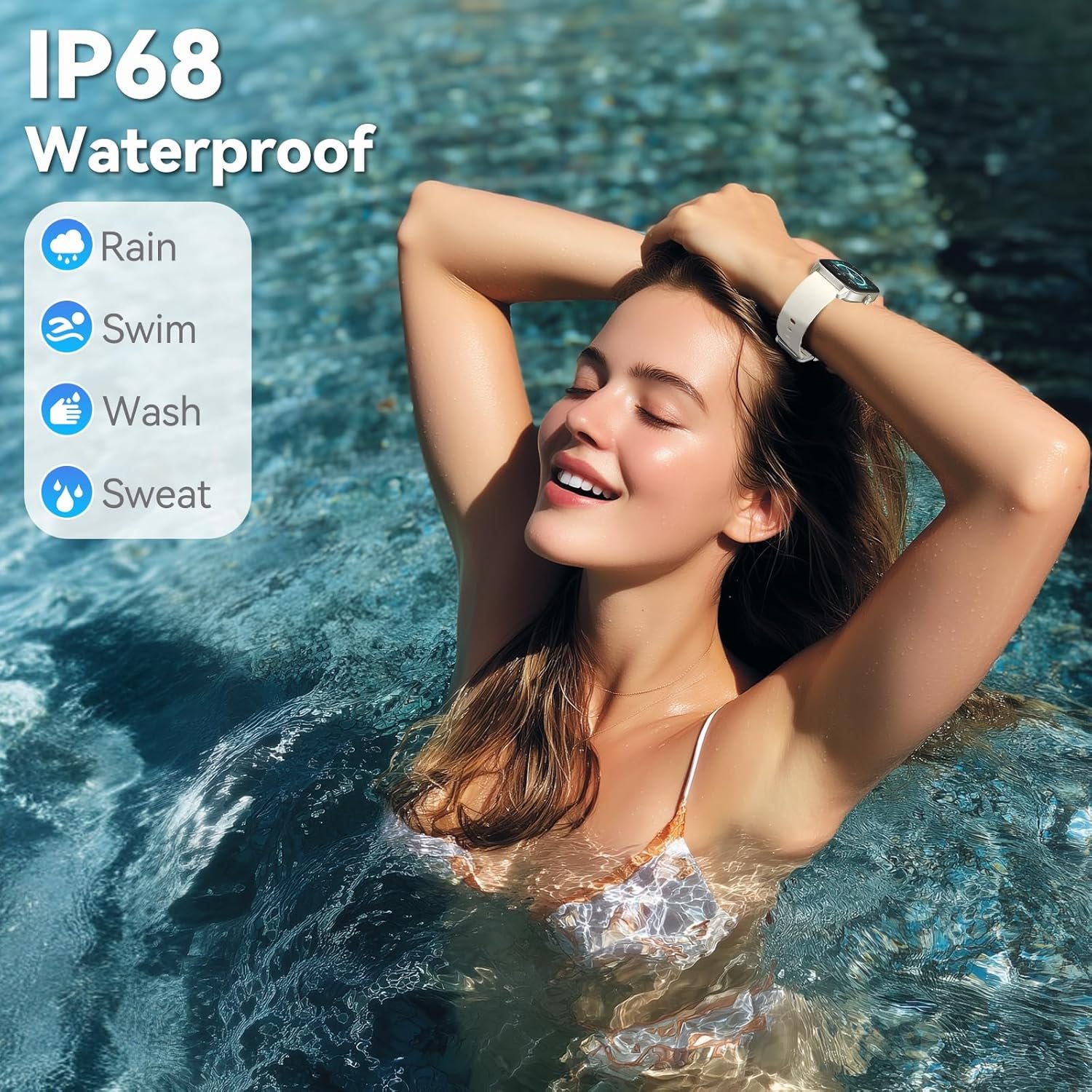 EURANS Smart Watch No App/Phone Required, 1.85" HD Display |Waterproof Watch with Heart Rate & Sleep Monitor | Step Counter for Walking, Pedometer Watch for Women/Men - Image 6