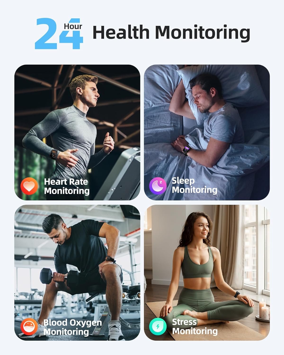 Parsonver Smart Watch, 5ATM Waterproof Watch for Swimming, Fitness Activity Tracker with 110+ Sports Modes, Heart Rate/Sleep/SpO2/Calories Monitor, Pedometer, Fitness Watch for Android & iPhone, Black - Image 5